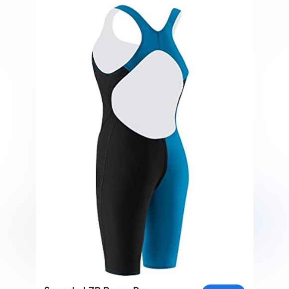 Speedo Women’s LZR Pro Recorbreaker Kneeskin Size 24 Black & Blue Swimsuit - Picture 2 of 9